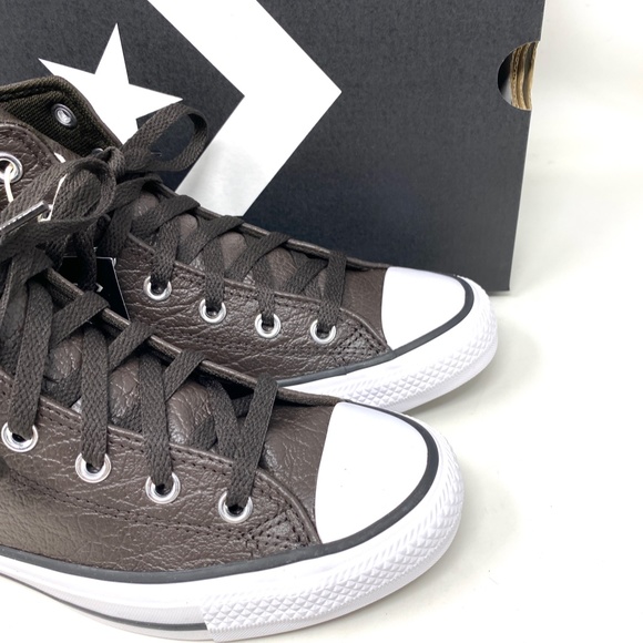 Converse Chuck Taylor All Star High Leather Brown Women's Size Sneakers A01461C - Picture 8 of 10